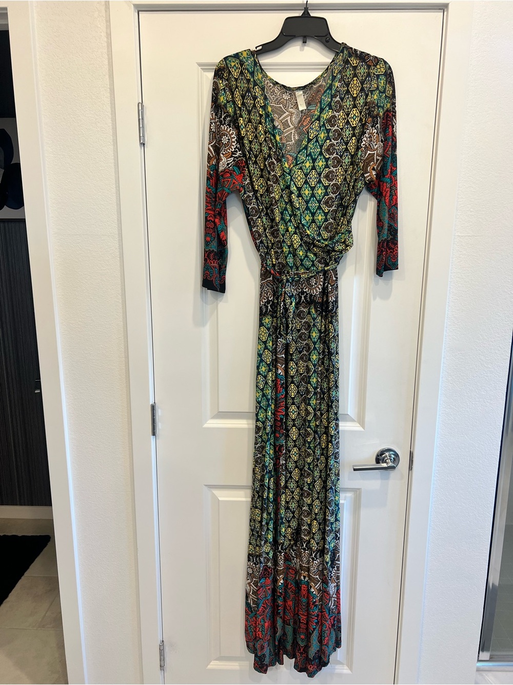 Boho V-Neck Maxi Dress in Multicolor